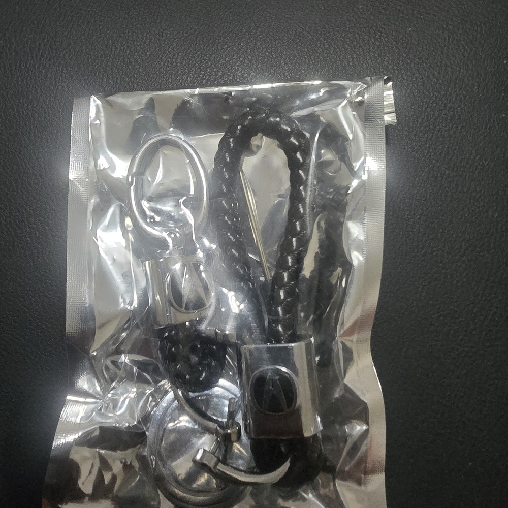 Acura Elegant Black Braided Key Holder with Silver Accents